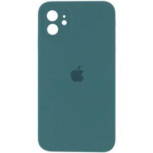 Оригинальный чехол Silicone Cover 360 Square с защитой камеры для Iphone 11 – Зеленый / Pine green