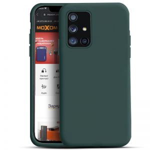 Чехол Soft Silicone Case с микрофиброй для Samsung Galaxy A52 / A52s – Темно-зеленый