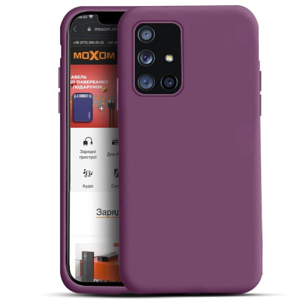 Чохол Soft Silicone Case з мікрофиброю для Samsung Galaxy A72 Фіолетовий