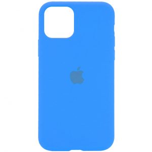 Оригинальный чехол Silicone Cover 360 с микрофиброй для Iphone 11 – Голубой / Blue