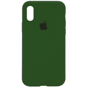 Оригинальный чехол Silicone Case 360 с микрофиброй для Iphone X / XS – Зеленый / Dark Olive