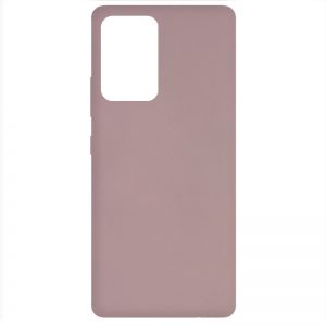 Чехол Silicone Cover Full without Logo (A) с микрофиброй для Samsung Galaxy A72 – Розовый / Pink Sand