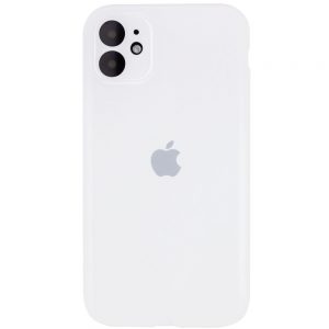 Оригинальный чехол Silicone Case Full Camera Protective с микрофиброй для Iphone 12 – Белый / White