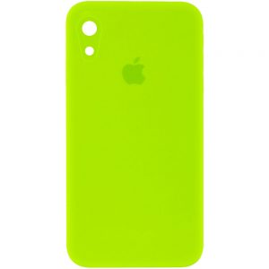 Оригинальный чехол Silicone Cover 360 Square с защитой камеры для Iphone XR – Салатовый / Neon green