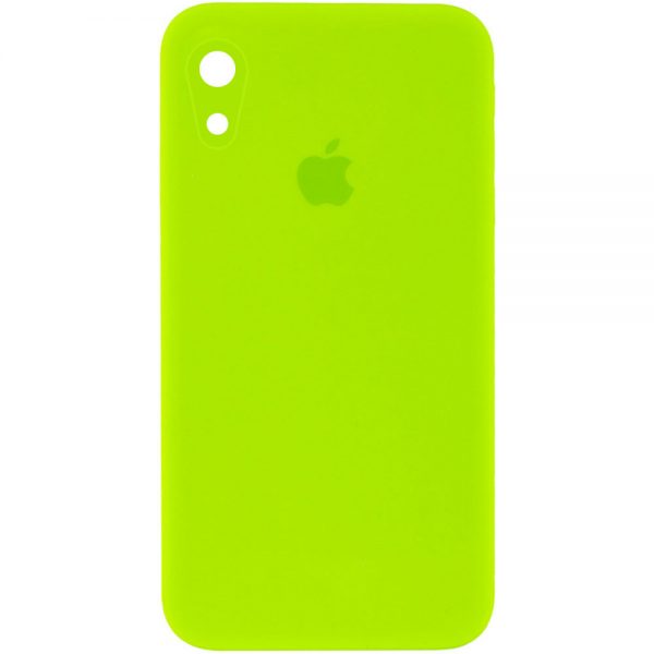 Чохол Silicone Case Square для Iphone XR Салатовий / Neon green