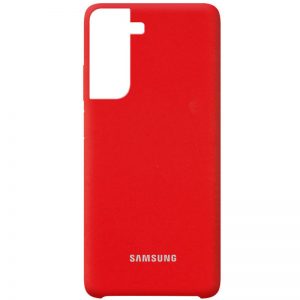 Оригинальный чехол Silicone Case с микрофиброй для Samsung Galaxy S21 – Красный / Red