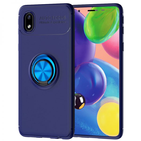 Cиликоновый чехол Deen ColorRing c креплением под магнитный держатель для Samsung Galaxy A01 Core / M01 Core  – Синий