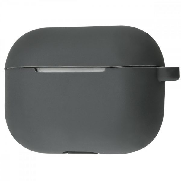 Чехол для наушников Silicone Case New + карабин для Apple Airpods Pro – Dark gray