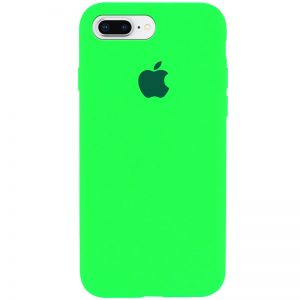 Оригинальный чехол Silicone Case 360 с микрофиброй для Iphone 7 Plus / 8 Plus – Зеленый / Neon green