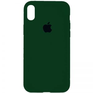 Оригинальный чехол Silicone Case 360 с микрофиброй для Iphone X / XS – Зеленый / Forest green