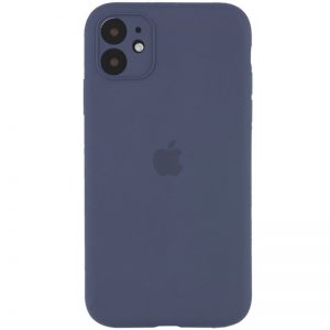 Оригинальный чехол Silicone Case Full Camera Protective с микрофиброй для Iphone 12 – Серый / Lavender Gray