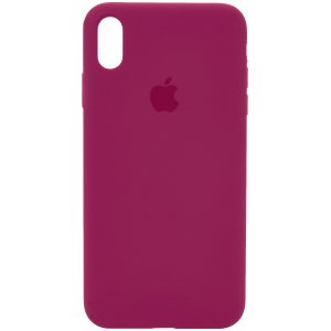 Оригинальный чехол Silicone Case 360 с микрофиброй для Iphone X / XS – Красный / Rose Red