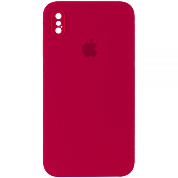 Чохол Silicone Case Square для Iphone X / XS Червоний / Rose Red