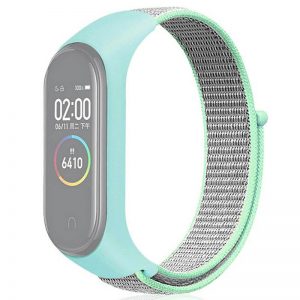 Ремешок Nylon для фитнес-браслета Xiaomi Mi Band 3 / 4 / 5 / 6 – Бирюзовый