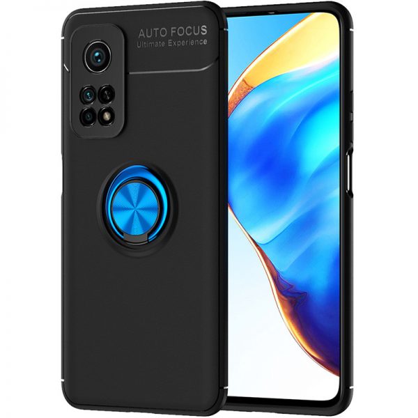Чохол Din Color Magnet Ring для Xiaomi Mi 10T / Mi 10T Pro Чорний / Синій