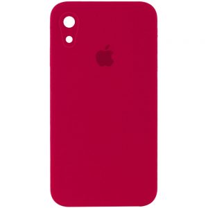 Оригинальный чехол Silicone Cover 360 Square с защитой камеры для Iphone XR – Красный / Rose Red