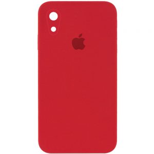 Оригинальный чехол Silicone Cover 360 Square с защитой камеры для Iphone XR – Красный / Camellia