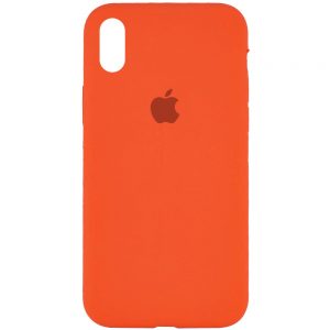 Оригинальный чехол Silicone Case 360 с микрофиброй для Iphone X / XS – Оранжевый / Kumquat