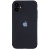 Оригинальный чехол Silicone Case Full Camera Protective с микрофиброй для Iphone 12 – Черный / Black