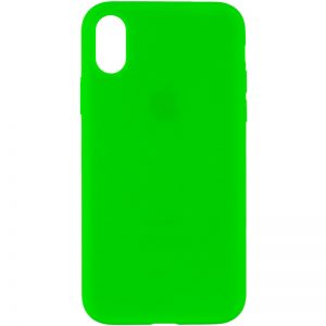 Оригинальный чехол Silicone Case 360 с микрофиброй для Iphone X / XS – Зеленый / Neon green