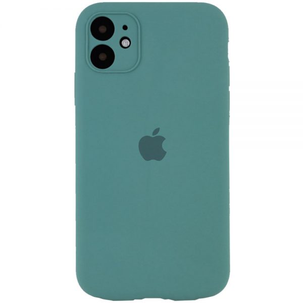 Оригинальный чехол Silicone Case Full Camera Protective с микрофиброй для Iphone 12 – Зеленый / Pine green