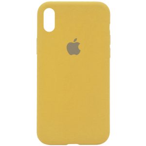 Оригинальный чехол Silicone Case 360 с микрофиброй для Iphone X / XS – Золотой / Gold