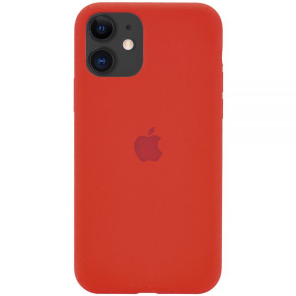 Оригинальный чехол Silicone Cover 360 с микрофиброй для Iphone 11 – Красный / Dark Red