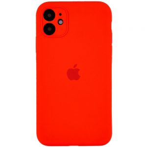Оригинальный чехол Silicone Case Full Camera Protective с микрофиброй для Iphone 12 – Красный / Red