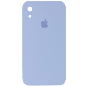 Оригинальный чехол Silicone Cover 360 Square с защитой камеры для Iphone XR – Голубой / Mist blue