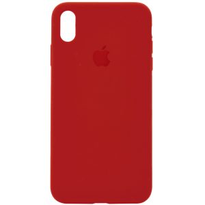 Оригинальный чехол Silicone Case 360 с микрофиброй для Iphone X / XS – Красный / Dark Red