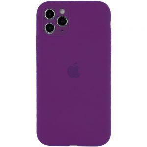 Оригинальный чехол Silicone Case Full Camera Protective с микрофиброй для Iphone 12 Pro – Фиолетовый / Grape