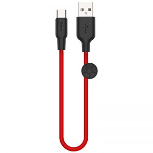 Кабель Hoco X21 plus Silicone USB to Type-C 3A (0.25м) – Black / Red