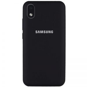 Оригинальный чехол Silicone Cover 360 с микрофиброй для Samsung Galaxy A01 Core / M01 Core – Черный / Black