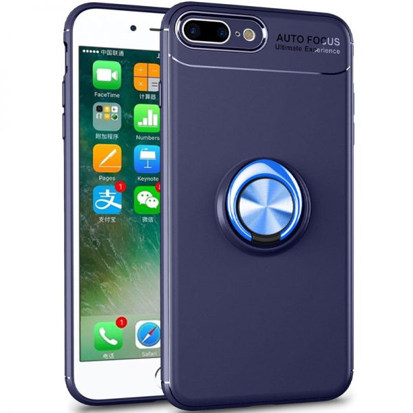 Cиликоновый чехол Deen ColorRing c креплением под магнитный держатель для Iphone 7 Plus / 8 Plus – Синий
