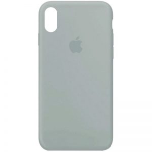 Оригинальный чехол Silicone Case 360 с микрофиброй для Iphone X / XS – Серый / Mist Blue
