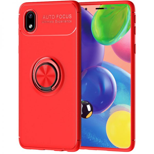 Cиликоновый чехол Deen ColorRing c креплением под магнитный держатель для Samsung Galaxy A01 Core / M01 Core  – Красный