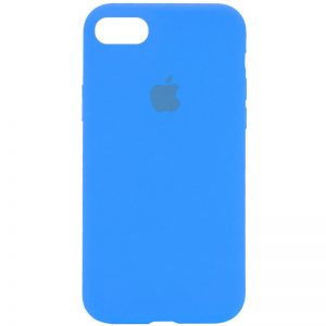 Оригинальный чехол Silicone Case 360 с микрофиброй для Iphone 7 / 8 / SE (2020) – Голубой / Blue