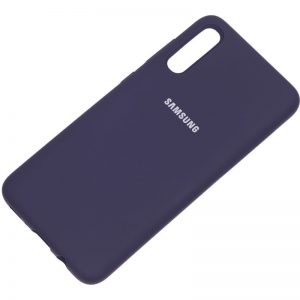 Оригинальный чехол Silicone Cover 360 с микрофиброй для Samsung Galaxy A50 2019 (A505) / A30s 2019 (A307) – Темно-синий / Midnight blue