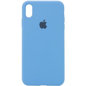 Оригинальный чехол Silicone Case 360 с микрофиброй для Iphone X / XS – Голубой / Cornflower