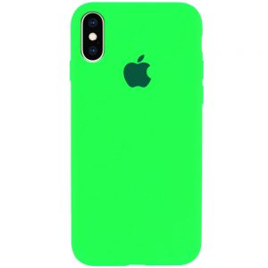 Оригинальный чехол Silicone Case 360 с микрофиброй для Iphone X / XS – Салатовый / Neon Green