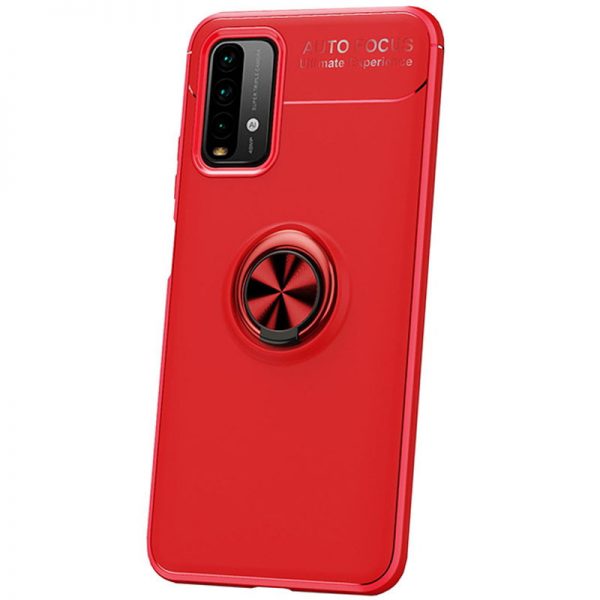 Cиликоновый чехол Deen ColorRing c креплением под магнитный держатель для Xiaomi Redmi 9T – Красный