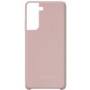 Оригинальный чехол Silicone Case с микрофиброй для Samsung Galaxy S21 Plus – Розовый  / Pink Sand
