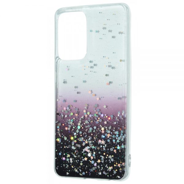 Силиконовый (TPU) чехол WAVE Confetti Case для Samsung Galaxy A72 – White / Dark purple