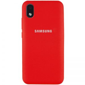 Оригинальный чехол Silicone Cover 360 с микрофиброй для Samsung Galaxy A01 Core / M01 Core – Красный / Red