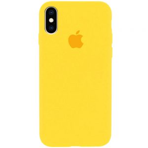 Оригинальный чехол Silicone Case 360 с микрофиброй для Iphone X / XS – Желтый / Canary Yellow