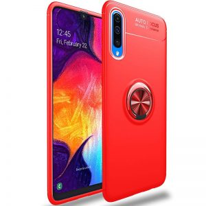 Cиликоновый чехол Deen ColorRing c креплением под магнитный держатель для Samsung Galaxy A50 2019 (A505) / A30s 2019 (A307) – Красный