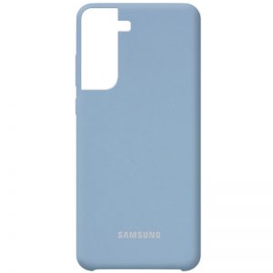 Оригинальный чехол Silicone Case с микрофиброй для Samsung Galaxy S21 – Голубой / Lilac Blue