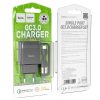 Сетевое зарядное устройство Hoco C72Q Qualcomm Quick Charge 3.0 + кабель Type-C 1USB / 18W – Black 85295