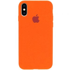 Оригинальный чехол Silicone Case 360 с микрофиброй для Iphone X / XS – Оранжевый / Apricot