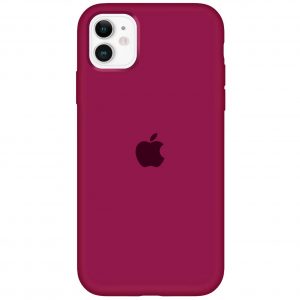 Оригинальный чехол Silicone Cover 360 с микрофиброй для Iphone 11 – Бордовый / Maroon